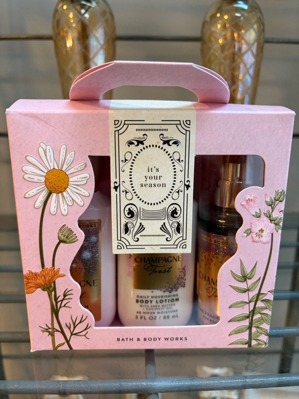 Bath & Body Works Pink Champagne Toast Mothers Day Travel Size Gift Trio
